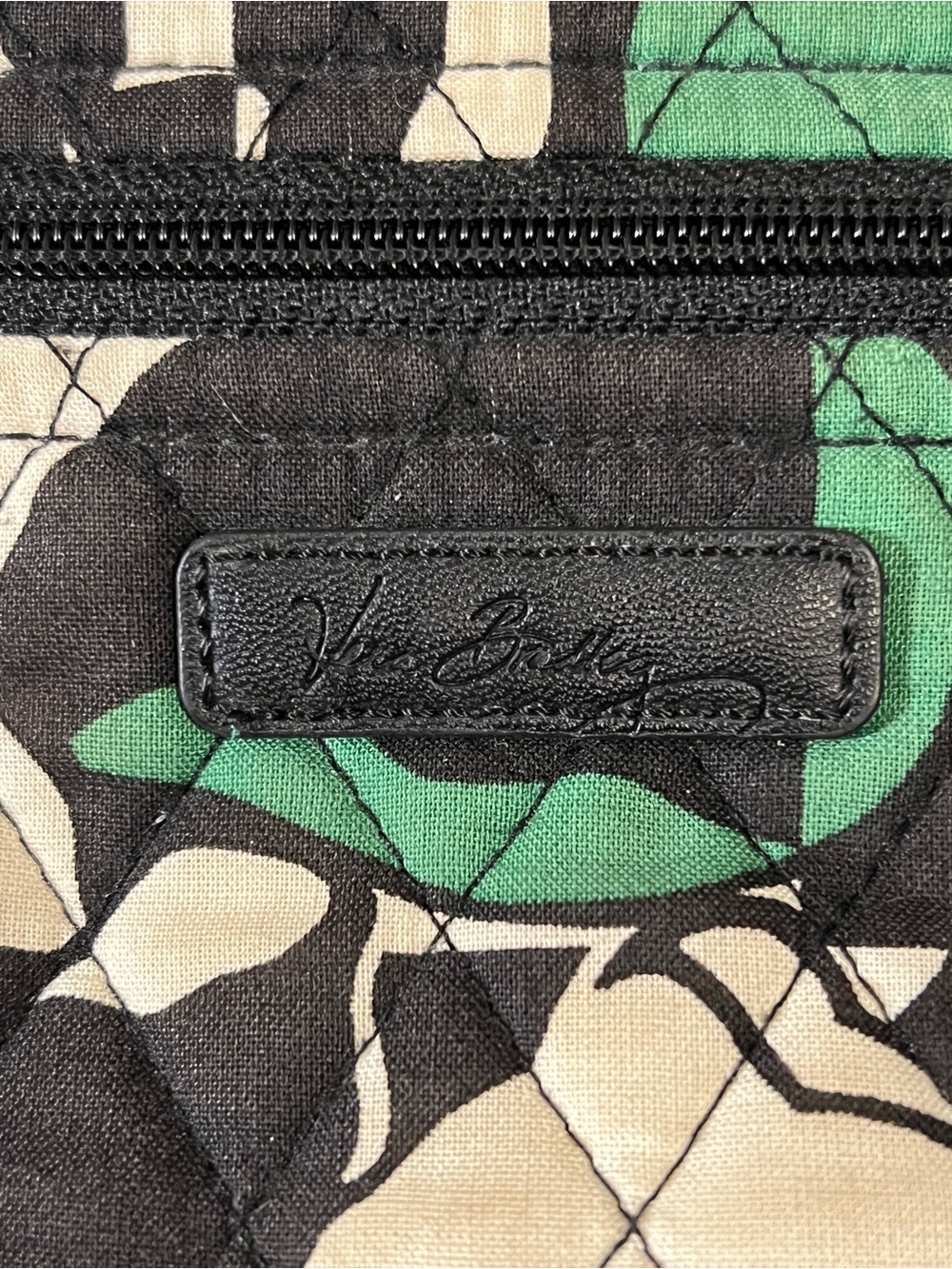 Vera Bradley Imperial Rose Black Green Cream Floral Quilted Crossbody - Picture 3 of 8